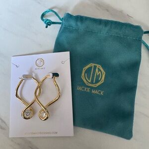 Gold Earrings with Crystal Accents